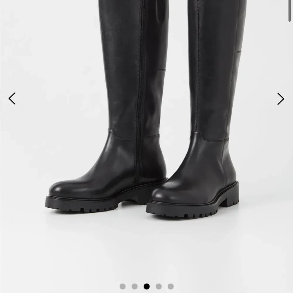 Vagabond Black Leather Combat Boots - Picture 3 of 3